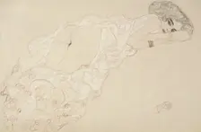 Reclining Nude Lying on Her Stomach and Facing Right, 1910. Artist: Klimt, Gustav (1862-1918)
