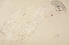 Reclining Nude Lying on Her Stomach and Facing Right, 1910. Artist: Klimt, Gustav (1862-1918)