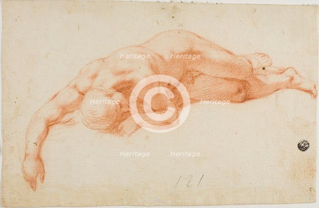 Reclining Nude Male, n.d. Creator: Unknown.