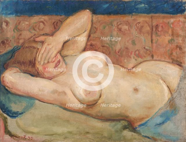 Reclining Nude (Shy), 1930. Creator: Cyprian Majernik.
