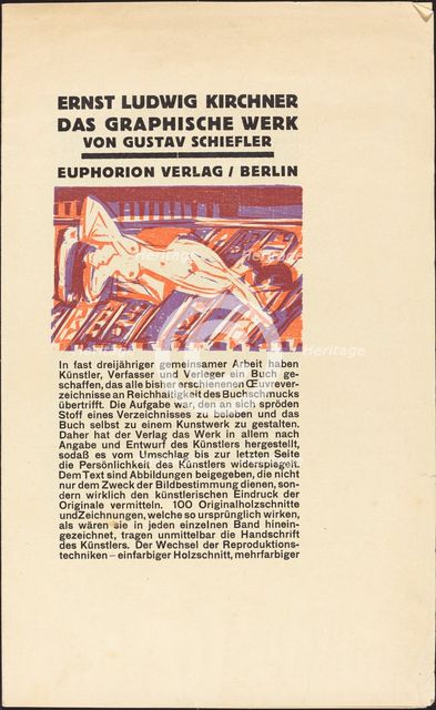 Reclining Nude with Cat, 1924. Creator: Ernst Kirchner.