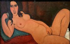 Reclining Nude with Loose Hair, 1917. Creator: Modigliani, Amedeo (1884-1920)