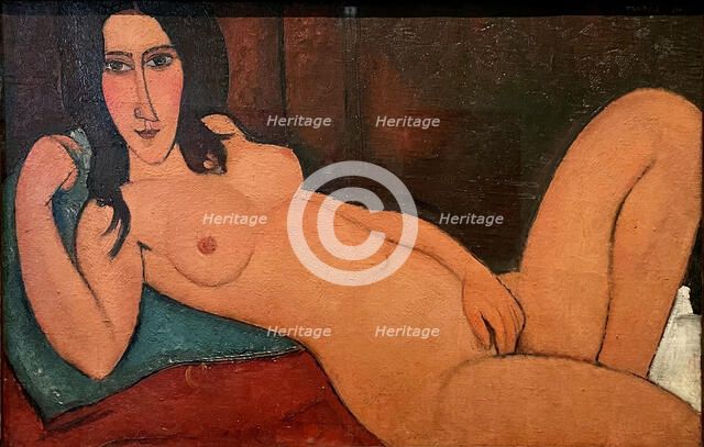 Reclining Nude with Loose Hair, 1917. Creator: Modigliani, Amedeo (1884-1920).