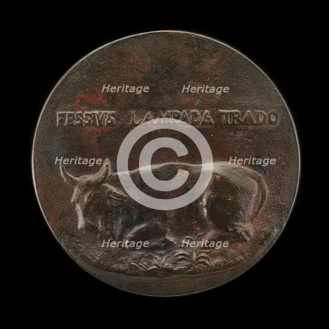 Reclining Bovine [reverse]. Creator: Martino da Bergamo.