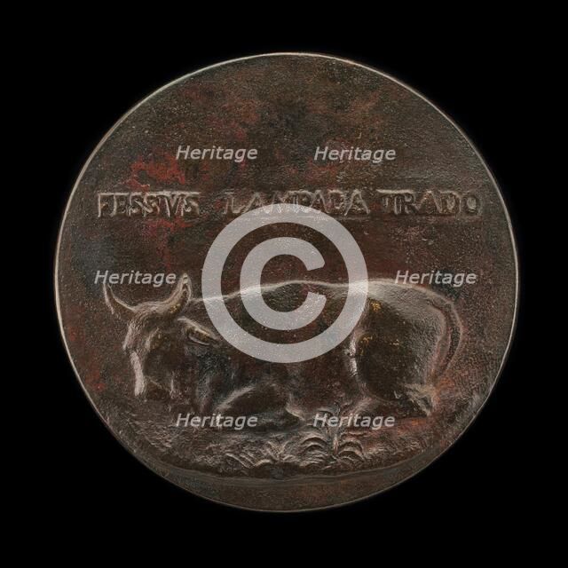 Reclining Bovine [reverse]. Creator: Martino da Bergamo.