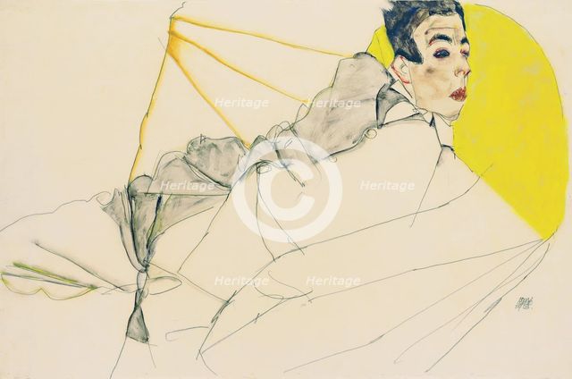 Reclining Boy (Erich Lederer), 1913. Artist: Schiele, Egon (1890–1918)