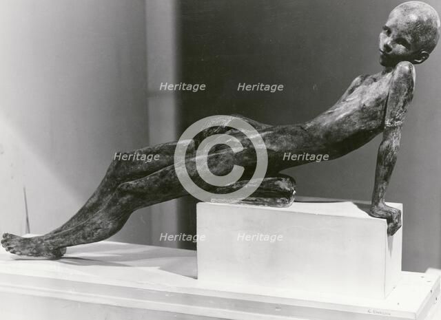 'Reclining Boy', sculpure by George Ehrlich, Festival of Britain, South Bank, Lambeth, London, 1951. Artist: Unknown.