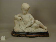 Reclining Child with Bird, late 18th century. Creator: Unknown
