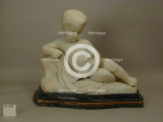 Reclining Child with Bird, late 18th century. Creator: Unknown.