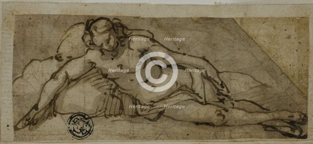 Reclining Female Nude, 1576-1641. Creator: Lazzaro Tavarone.
