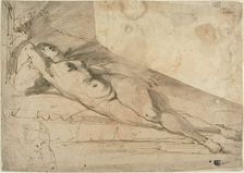 Reclining Female Nude, 1585/1600. Creator: Unknown