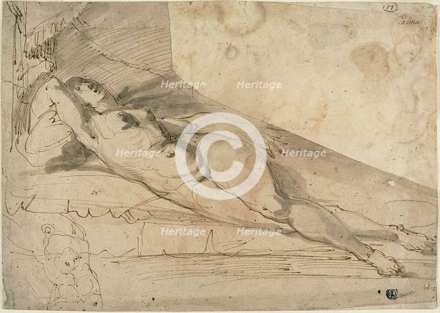 Reclining Female Nude, 1585/1600. Creator: Unknown.