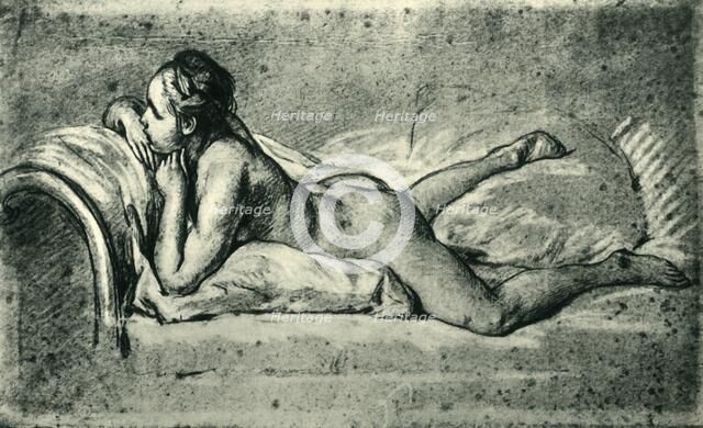 Reclining female nude, 1751, (1943). Creator: Francois Boucher.
