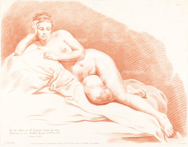 Reclining Female Nude, 1771. Creator: Louis Marin Bonnet.