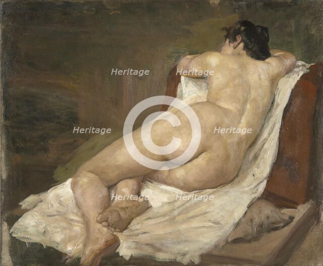 Reclining female nude, early 20th century. Creator: Arthur George Walker.
