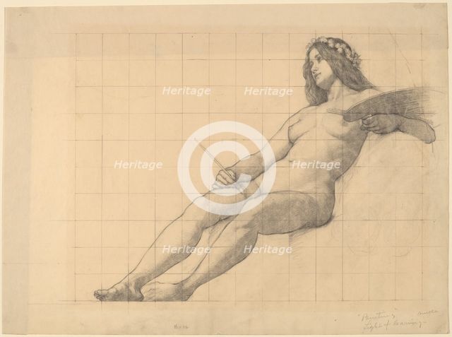 Reclining Female Nude Study for "Painting". Creator: Kenyon Cox.