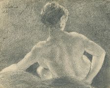 Reclining female nude viewed from the back, (c1800?). Creator: Thomas Stothard
