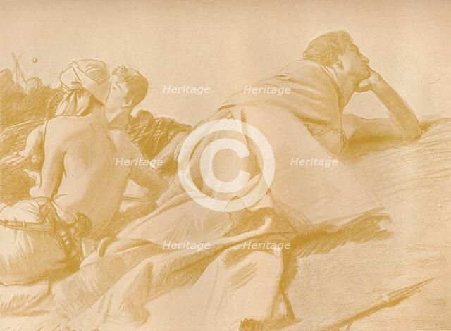 'Reclining Figures (David in Saul's Camp)', c1905. Artist: John Singer Sargent.