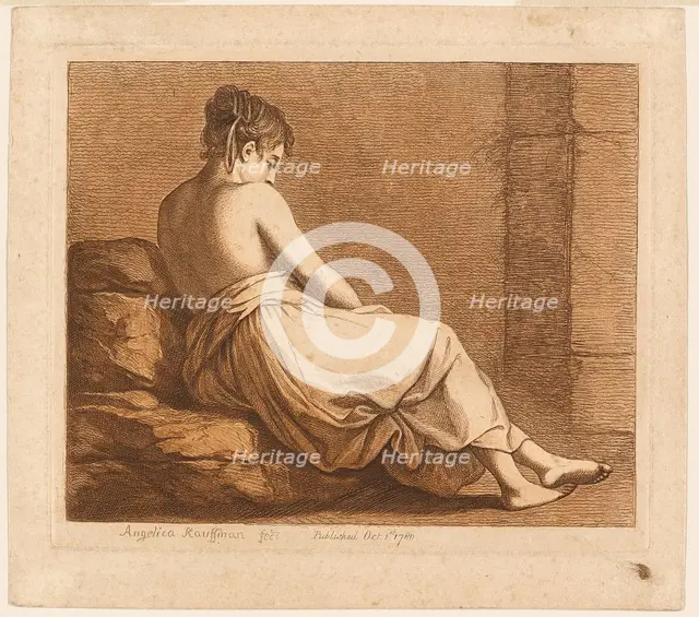 Reclining Girl Seen from the Back, 1780. Creator: Angelica Kauffman.