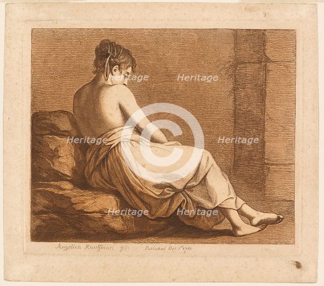 Reclining Girl Seen from the Back, 1780. Creator: Angelica Kauffman.