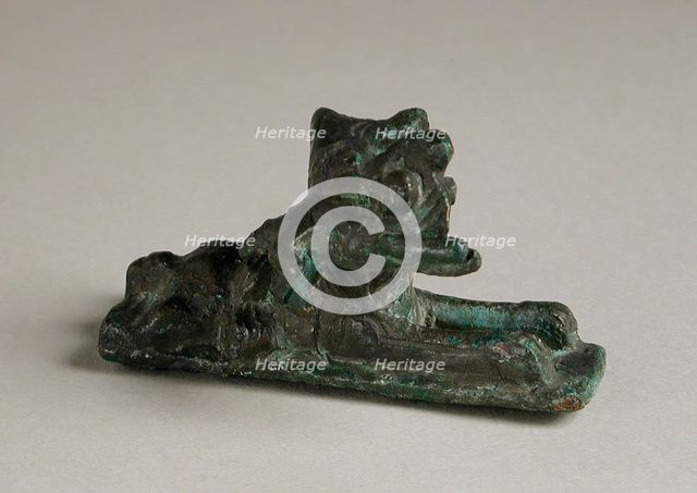 Reclining Lion or Cat with Prey, Roman Period (100-395 CE) or modern. Creator: Unknown.
