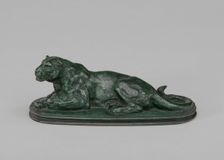 Reclining Panther, model n.d., cast c. 1838/1874. Creator: Antoine-Louis Barye