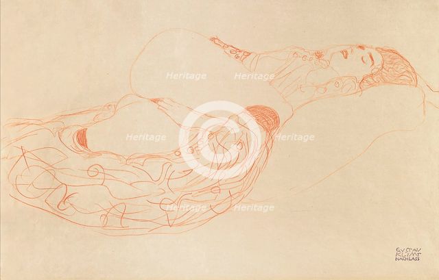 Reclining Semi-Nude (Masturbating), 1912-1913. Artist: Klimt, Gustav (1862-1918)