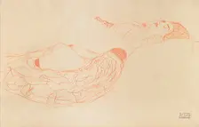 Reclining Semi-Nude (Masturbating), 1912-1913. Artist: Klimt, Gustav (1862-1918)