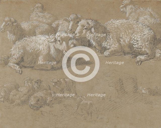 Reclining Sheep in a Landscape, 1759-82. Creator: Francesco Londonio.