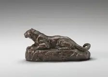 Reclining Tunisian Panther, model 1840. Creator: Antoine-Louis Barye
