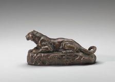 Reclining Tunisian Panther, model 1840. Creator: Antoine-Louis Barye