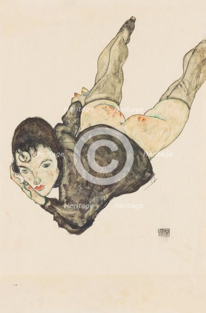 Reclining woman, 1916. Creator: Schiele, Egon (1890-1918).