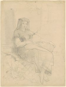 Reclining Woman, c. 1850s. Creator: Emanuel Gottlieb Leutze