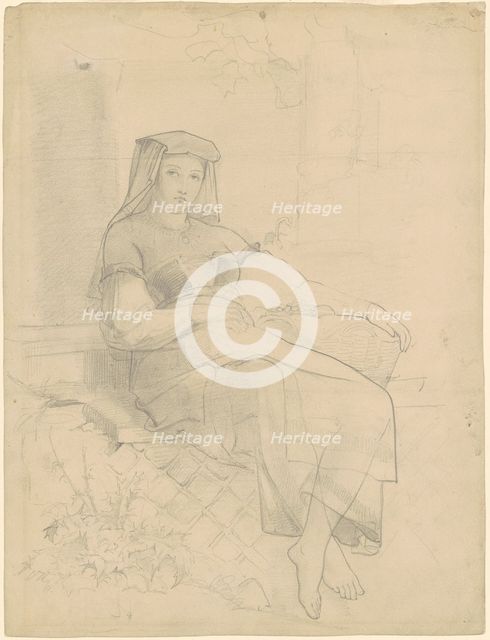 Reclining Woman, c. 1850s. Creator: Emanuel Gottlieb Leutze.