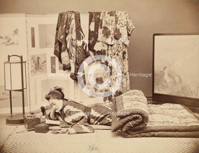 Reclining Woman Reading, c1885. Creator: Unknown.