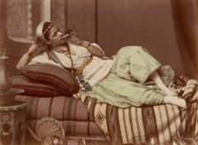 [Reclining Woman Smoking], 1870-90. Creator: Unknown