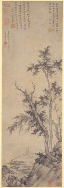 Recluse Fishing by Autumn Trees, dated 1350. Creator: Sheng Mou