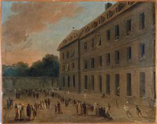 Recreation for prisoners in Saint-Lazare: the ball game, c1794. Creator: Unknown