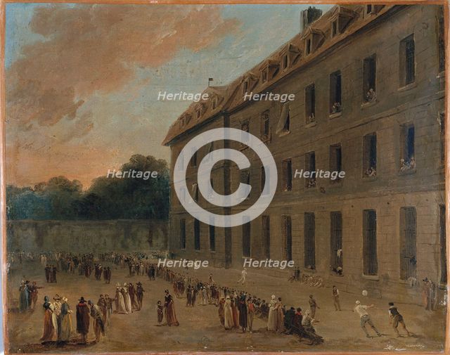 Recreation for prisoners in Saint-Lazare: the ball game, c1794. Creator: Unknown.