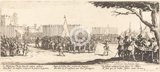 Recruitment of Troops, c. 1633. Creator: Jacques Callot.