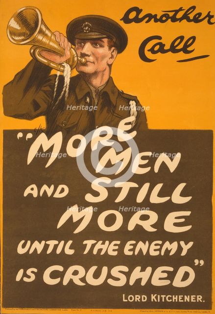 Recruitment Poster Another Call 'More men and still more until the enemy is crushed' - Lord Kitchen