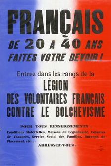 Recruitment poster for the Legion of French Volunteers, 1941-1944