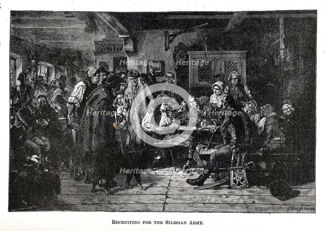 Recruiting for the Silesian Army, 1882. Artist: Hiddemann, Friedrich (1829-1892)
