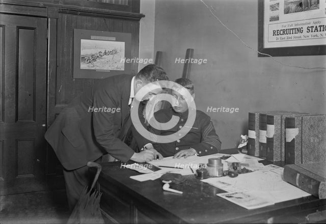 Recruiting Marines, between c1915 and c1920. Creator: Bain News Service.
