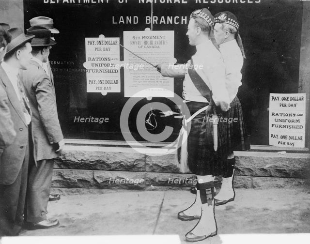 Recruiting, Montreal, 1914. Creator: Bain News Service.