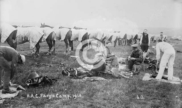 Recruits, Aldershot, H.A.C. Fargo Camp. 1914, 1914. Creator: Bain News Service.