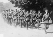 Recruits at Aldershot on practice hike, between 1914 and c1915. Creator: Bain News Service