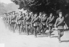 Recruits at Aldershot on practice hike, between 1914 and c1915. Creator: Bain News Service