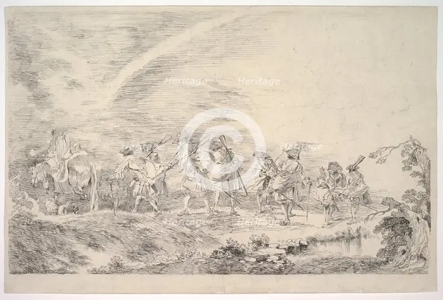 Recruits Going to Join the Regiment, ca. 1715-16. Creator: Jean-Antoine Watteau.