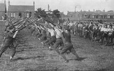 Recruits learning the use of the bayonet 1915